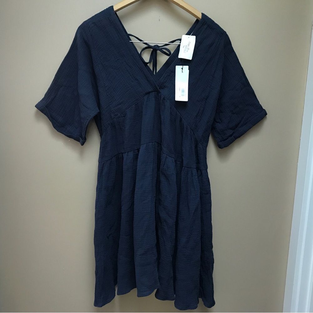NWT Molly Bracken Navy Cotton Dress (M)